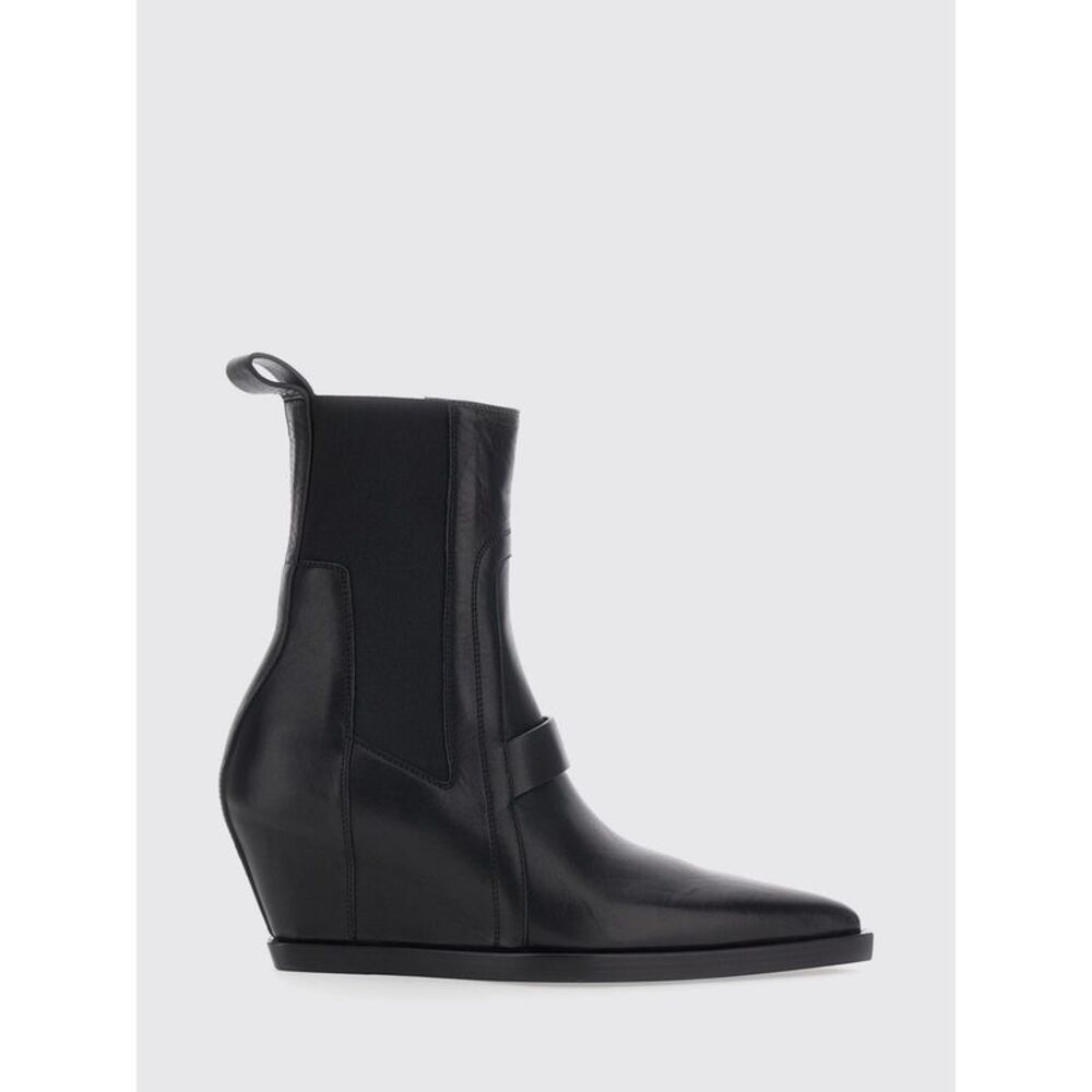Rick Owens Women Rick Owens Sharp Leather Chelsea Boots With Wedge Heel